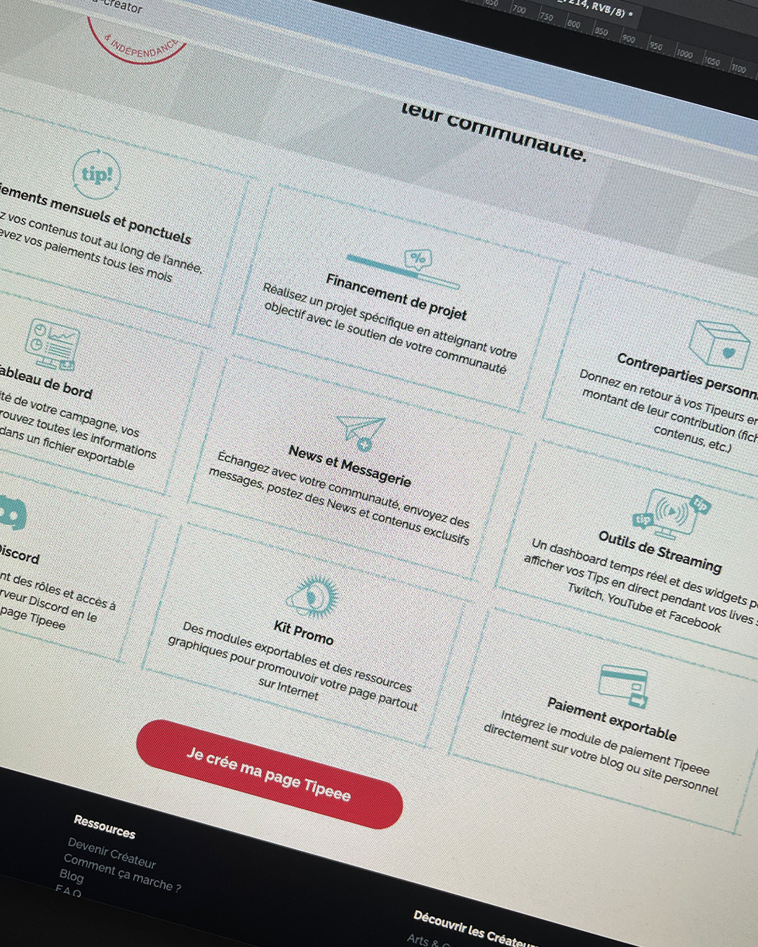Tipeee - UI design